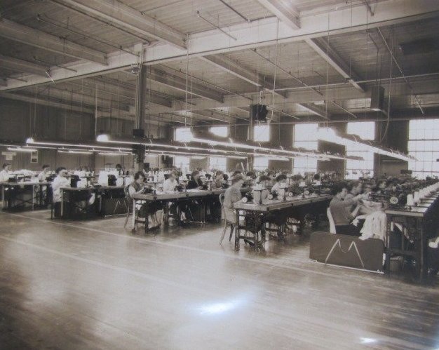The Melrose knitting floor lined with machines